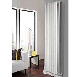 Round Tube Vertical Radiators | White