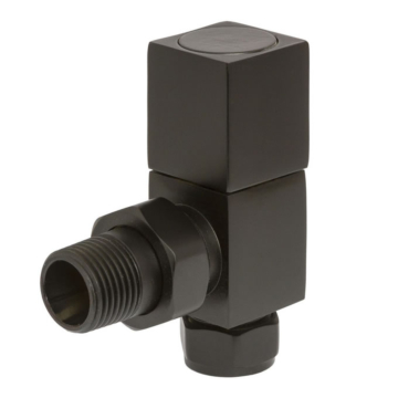 Towelrads Square Black Radiator Valve Set