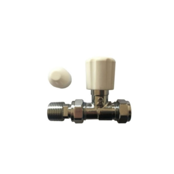 Basic 15mm Straight Wheel Head / Lock Shield Radiator Valve