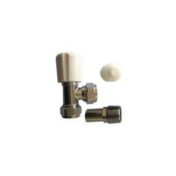 Basic 15mm Angled Wheel Head / Lock Shield Radiator Valve
