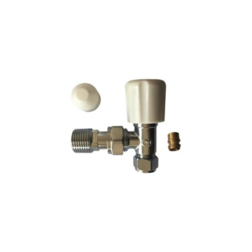 Basic 8/10mm Angled Wheel Head / Lock Shield Radiator Valve