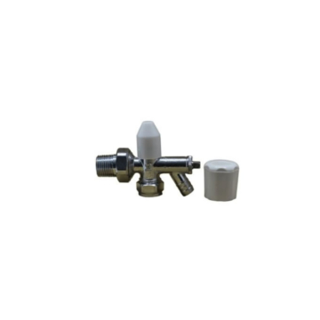 Basic 15mm Angled Drain Off Wheel Head / Lock Shield Radiator Valve