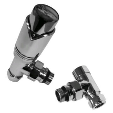 Abacus Ultima TRV8 15mm Angled Chrome TRV and Lockshield Set