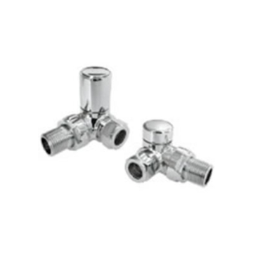 Abacus Ultima Corner 15mm Chrome Manual Radiator Valve Set