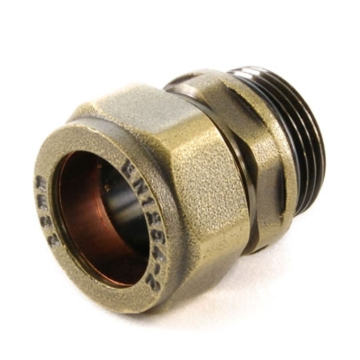 Abbey 22mm Old English Brass Compression Adaptor