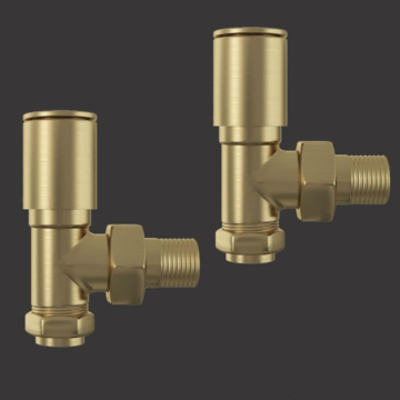 Brushed Brass Radiator Valve Set