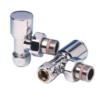 Apollo Luxury Polished Chrome 15mm Angled Radiator Valve Set