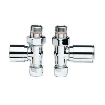 Apollo Luxury Polished Chrome 15mm Straight Radiator Valve Set