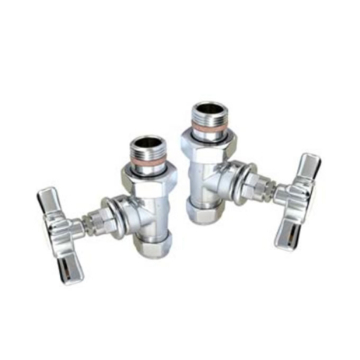 Apollo Luxury Cross Head Polished Chrome 15mm Straight Radiator Valves