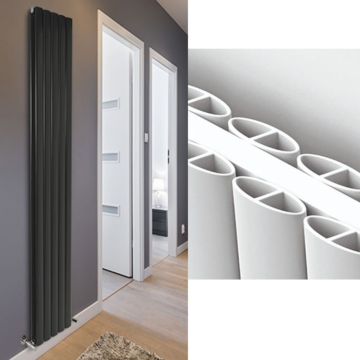 Apollo Magenta Curve Vertical Aluminium 1800mm High Radiators