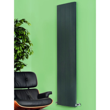 Apollo Malpensa Curved Vertical Aluminium Anthracite 1800mm Radiators