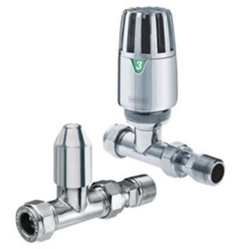 Supreme Plus 15mm Chrome Finish Thermostatic Radiator Valve Set