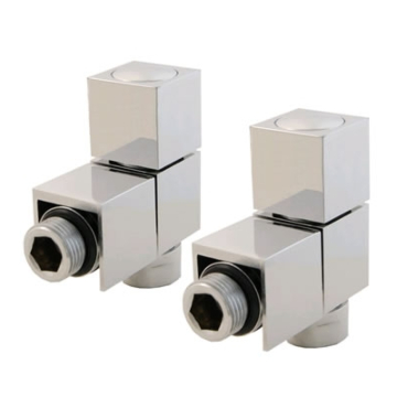 Cube2 Square Chrome Manual Radiator Valve Sets
