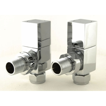 Cubex Square Chrome Manual Radiator Valve Sets