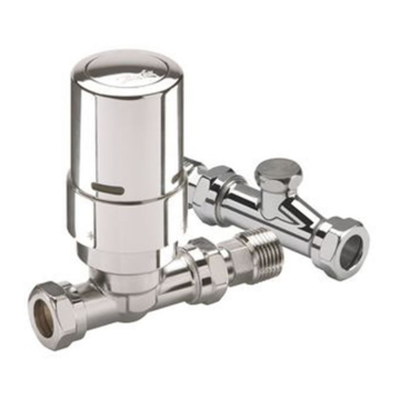 Danfoss RAS-D2 15/10/8mm Chrome Straight TRV and Lock Shield