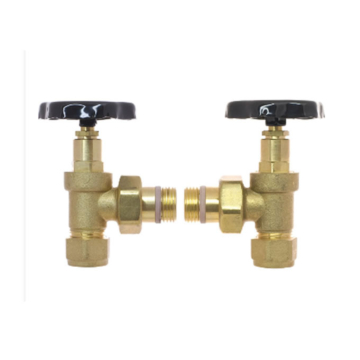 DQ Black Brass Manual Angled Valve Set