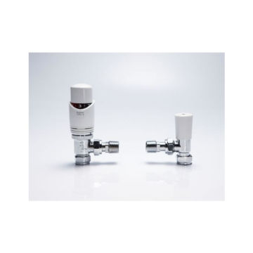 Drayton TRV4 White 15mm Angled TRV Radiator Valve and Lock Shield