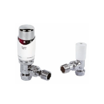 Drayton TRV4 Classic Angled TRV Radiator Valve with Lock Shield
