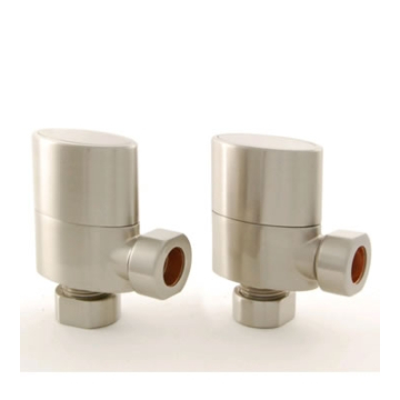 Ellipse Oval Satin Nickel Manual Radiator Valve Set