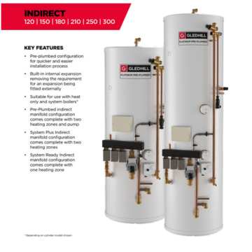 Gledhill Platinum Pre-Plumbed Indirect Hot Water Cylinder