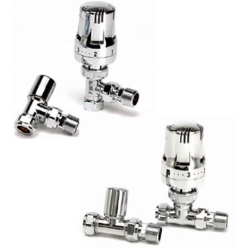 Haxby Chrome Thermostatic Radiator Valve and Lock-shield