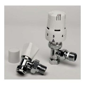 Haxby White Thermostatic Radiator Valve and Lock-shield