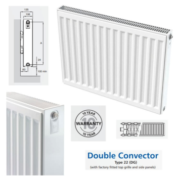 Compact Radiators Double Panel with Double Convector