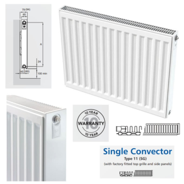 Compact Radiators Single Panel with Single Convector 300mm High