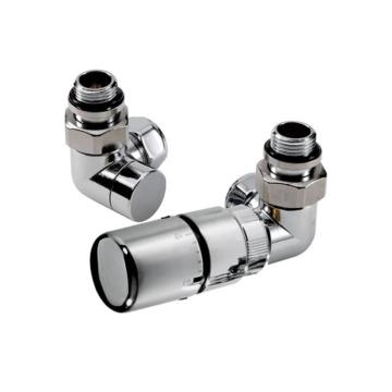 MHS Stratford Corner Double Angle TRV Chrome Valve Set