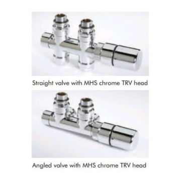 MHS Twin TRV Angled Valve Set with Chrome Head