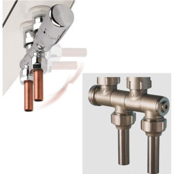 Rads 2 Rails Variocon Valve with White Integrated Thermostatic Head