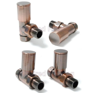 Milan Radiator Valve Set - Antique Copper