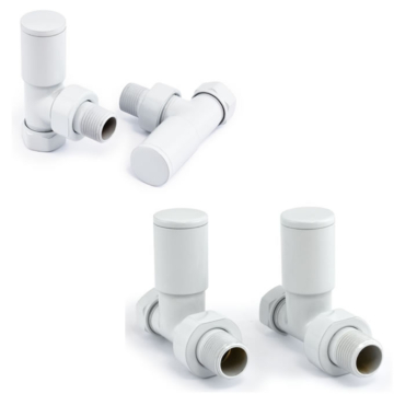 Milan Radiator Valve Set - White Finish