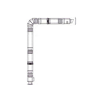 Mistral High Level Horizontal Stainless Steel Flue Kit 15-41kW models
