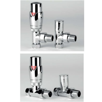 Oslo Chrome Thermostatic Radiator Valve and Lock-shield