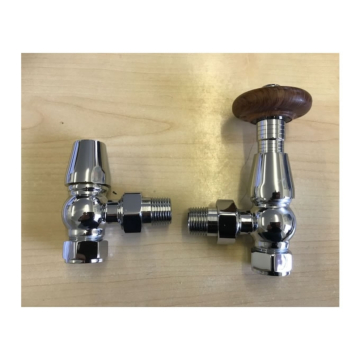 Oxford Traditional Chrome Angled TRV and Lock shield