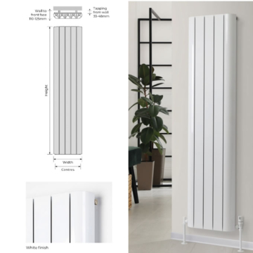 Rads 2 Rails Teddington White Radiators