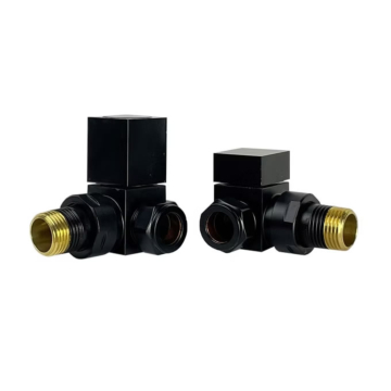 Radox Concealed Square Corner Matt Black Radiator Valve Sets