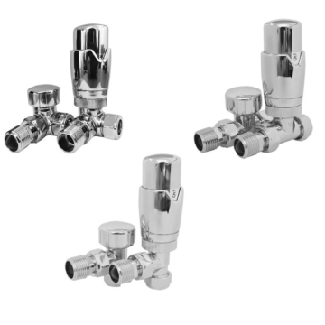 Radox Chrome Thermostatic Radiator Valve and Lock Shield Pack