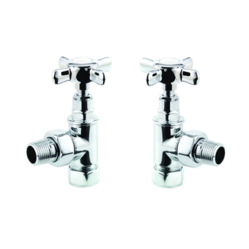 Radox Traditional Cross Head Chrome Radiator Valve Set