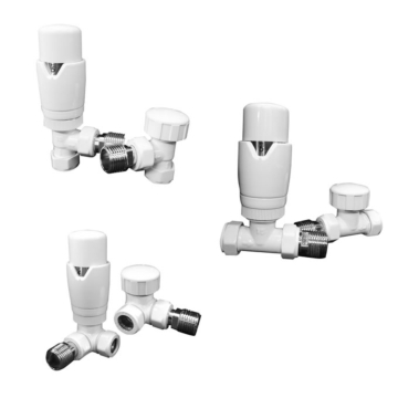 Radox White Thermostatic Radiator Valve and Lock Shield Pack