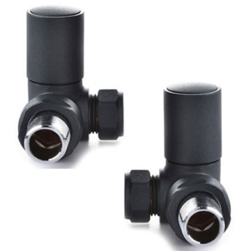 Reina Crova Anthracite Corner Radiator Valve Set
