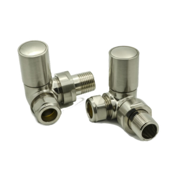 Reina Crova Brushed Corner Radiator Valve Set