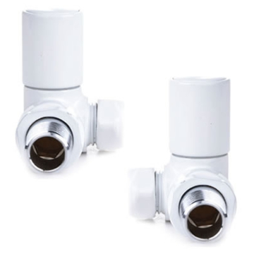 Reina Crova White Corner Radiator Valve Set