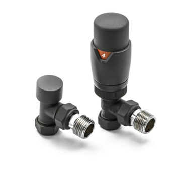 Reina Modal TRV Anthracite Radiator Valve with Lock Shield Valve