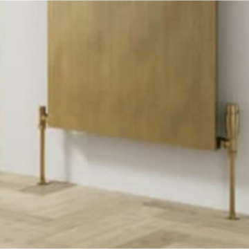 Reina Modal TRV Brushed Brass Radiator Valve with Lock Shield Valve
