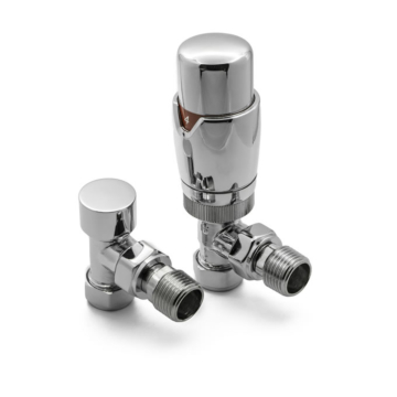 Reina Modal TRV Chrome Radiator Valve with Lock Shield Valve
