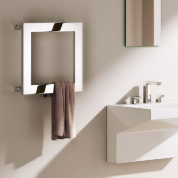Reina Square Polished Stainless Steel Towel Rail