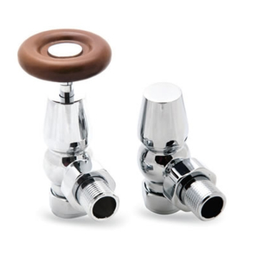 Reina Surrey Traditional Chrome Angled Radiator Valves