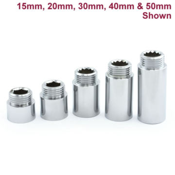 Rigid Chrome Radiator Valve Extensions